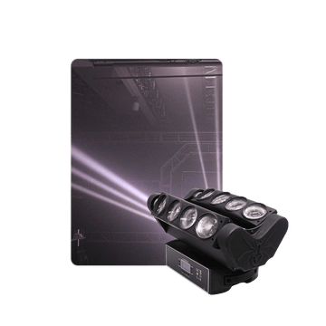 Double row 4 heads  With turntable high power white LED spider beam moving head light  DMX 512 & Sound Activated for KTV Disco  Stage Party Event